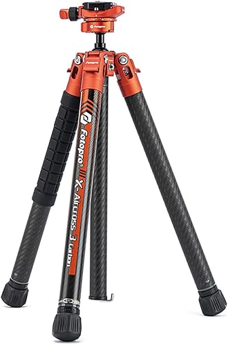 Fotopro X-Aircross 3 Lite Ball Head - Trípode extensible de fibra de carbono naranja