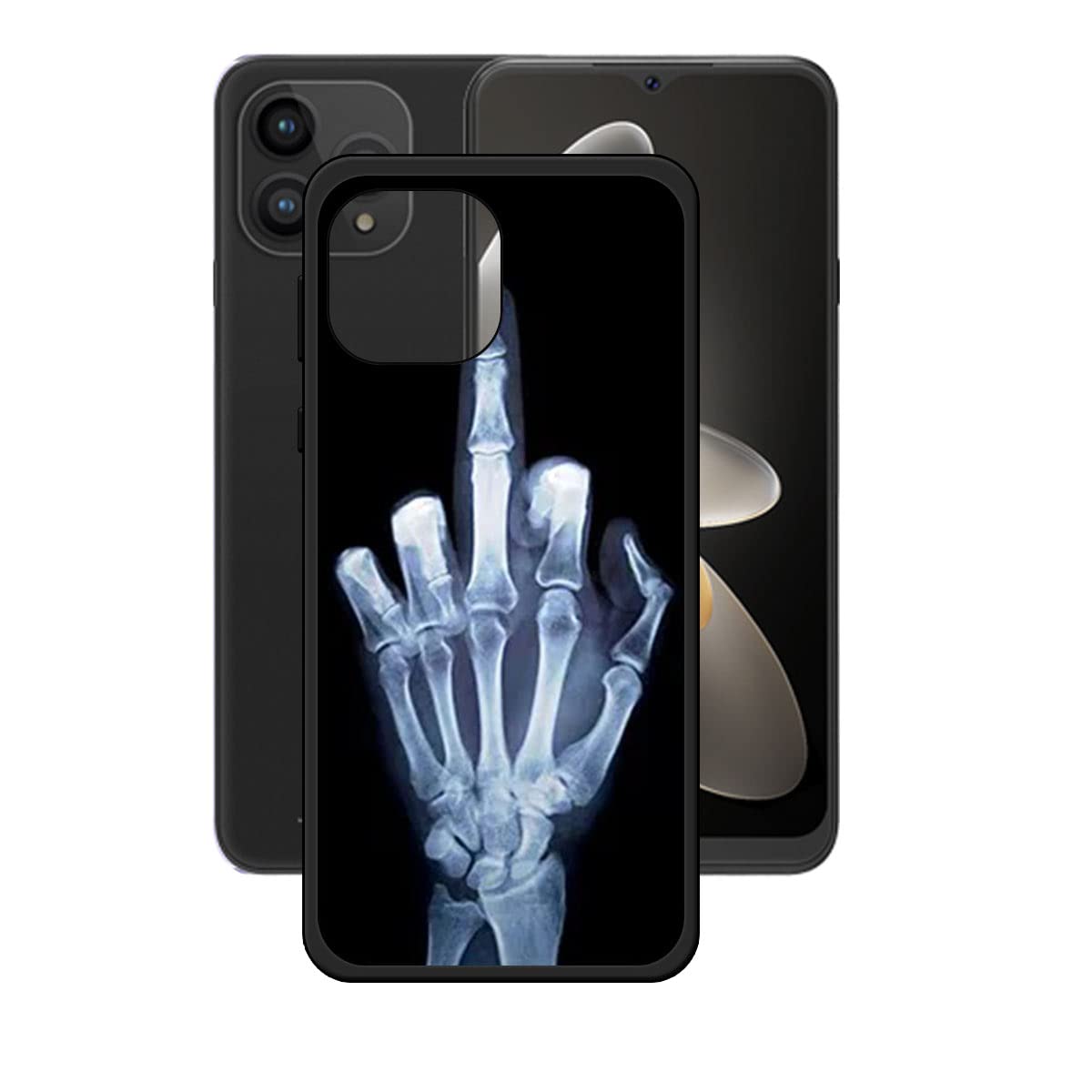 Custodia per Cubot P80 (6,58) + Protezione per Schermo, Nero + Traslucido Morbido TPU Silicone Case Gel Sottile Cover + [4 Pezzi] Pellicola Protettiva in Vetro Temperato