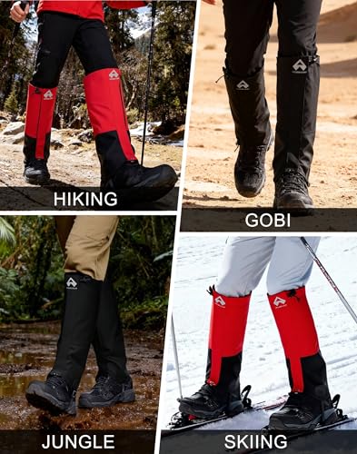 Pioneer Camp Gators for Hiking Boots Waterproof 420D Cordura Leg Gaiters Adjustable Men Women Hunting Fishing Snow Climbing