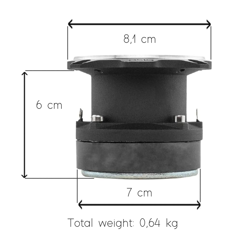 KIT Set pour DS 18 PRO-TW220 2 tweeters Super Bullet de 120 Watts rms et 240 Watts Max, 8,1 cm de diamètre, impédance 4 ohm, sensibilité 104 DB, pour Voiture, par Paire + condensateurs offerts