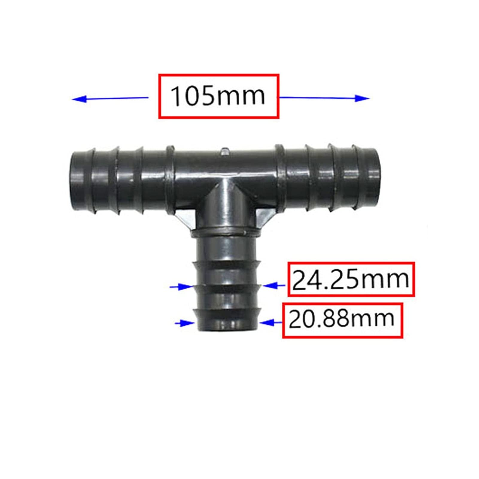 Conexión de agua de pulverización 50pcs 16 mm 20 mm 25 mm PI TEBE TEE TEPE ELBOW Conector de enchufe del enchufe 1/2 3/4 "Conector de manguera de riego de goteo de goteo (Color : Orange)