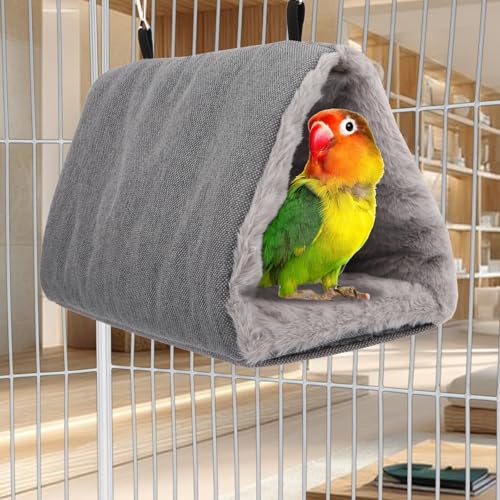 Image of Litewoo Bird Nest Bed for Parrot Warm Winter Hanging Hammock Hut, M, Grey