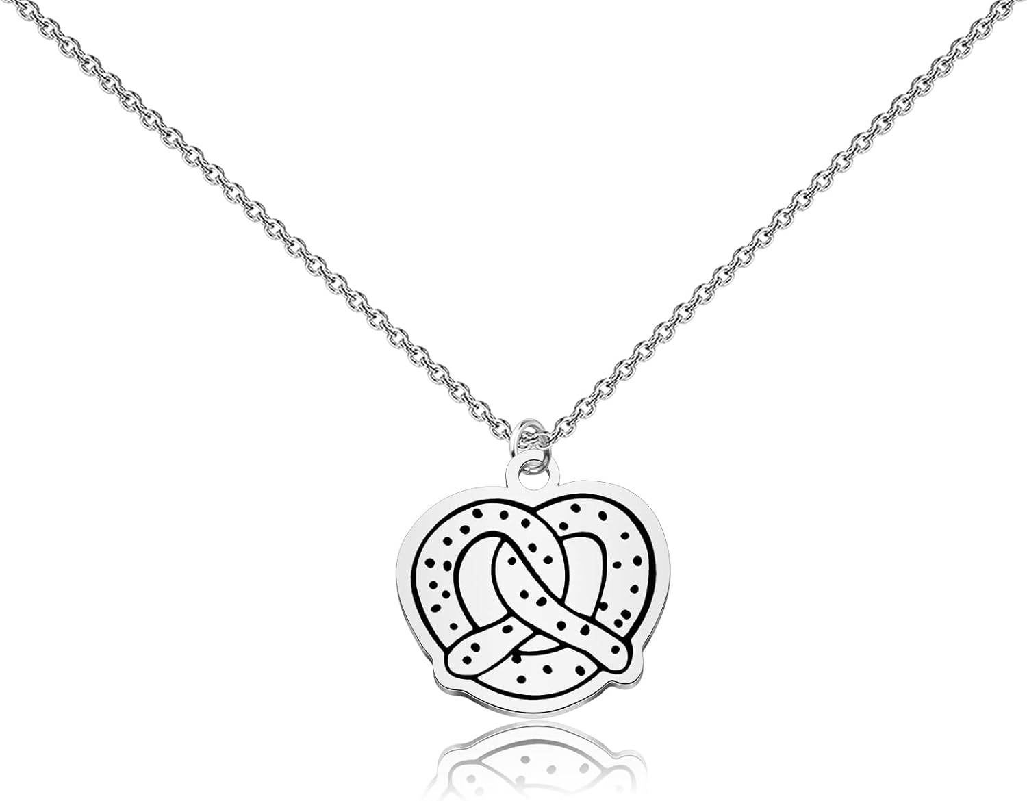 BNQL Pretzel Necklace Pretzel Lover Knot Foodie Gift Sister Gift Mothers Gifts From Daughter Pretzel Food Necklace