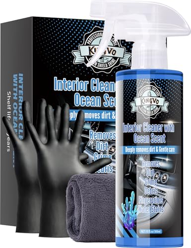 Car Cleaner Interior, Leather Cleaner Upholstery Interior Ceaning Kit Carpet Dashboard Shiny Car Stuff for Vinyl,Plastic,Fabric,Carpet & More,Ocean Scent
