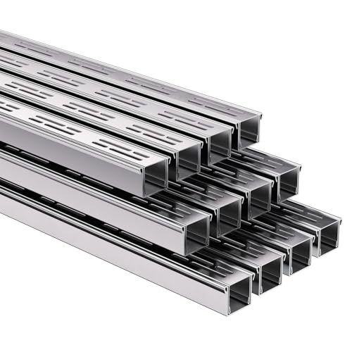 Channel Drain 1.25-Inch Wide X 39.3-Feet Long Silver Outdoor Pool Deck Drain Channel 304 Stainless Steel Pool Drain for Paver/Patios/Walkways