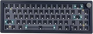 BOYI GMK67-65% Keyboard Kit,Hot-Swappable Bluetooth 5.0/2.4G/Type-C Tri-Mode Wireless RGB Mechanical Keyboard PCB Mounting Plate Kit EVA Sound Insulation Mat,Customized Keyboard Kit (Black+Knob)