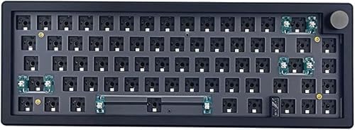 BOYI GMK67-65% Keyboard Kit,Hot-Swappable Bluetooth 5.0/2.4G/Type-C Tri-Mode Wireless RGB Mechanical Keyboard PCB Mounting Plate Kit EVA Sound Insulation Mat,Customized Keyboard Kit (Black+Knob)