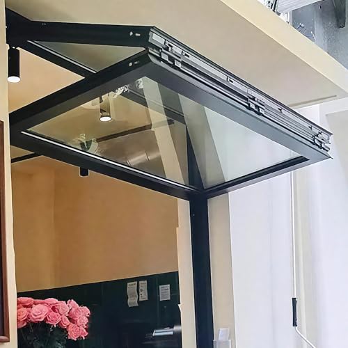 Ventana de Concesión para Carrito de Comida, Ventana Corrediza de Aleación, Marco de Aluminio, Ventana de Servicio Plegable hacia Arriba de Tamaño Pers(WxH 28x40in/71.1x101.6cm)
