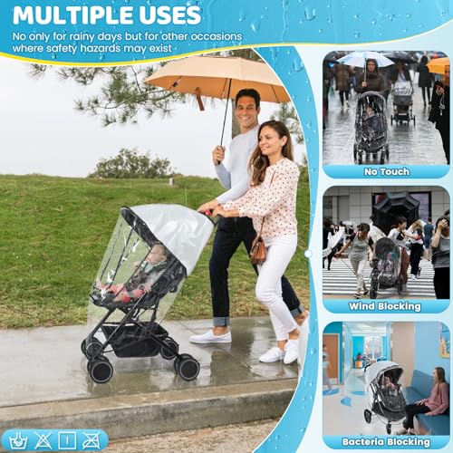 Image of Clear Stroller Rain Cover, Universal Fit, All-Around Protection,Clear