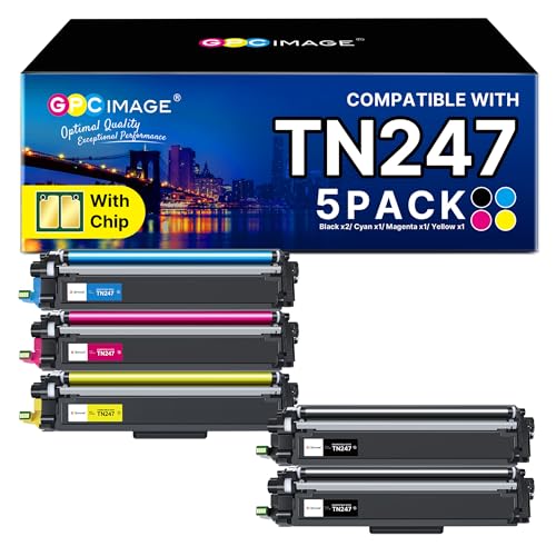 GPC IMAGE TN247 Kompatibel für Brother TN-243CMYK Toner Brother MFC L3750CDW DCP-L3550CDW Toner MFC-L3750CDW MFC-L3770CDW TN-247 TN243 TN243CMYK HL-L3210CW HL-L3230CDW MFC-L3730CW (5er-Pack)