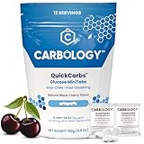 Carbology Glucose MiniTabs – Fast Acting Carbs – Small, Easy-Chew, Fast-Dissolve Glucose Tablets – 16g Twin-Packs – Natural Black Cherry – No Fructose, Sucrose, Colors, Preservatives, or Gluten (12)
