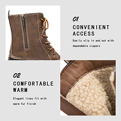 DKSUKO Women's Duck Boots witth Zipper Waterproof Winter Boots Snow Boots for Women Rain Boots for Cold Weather4