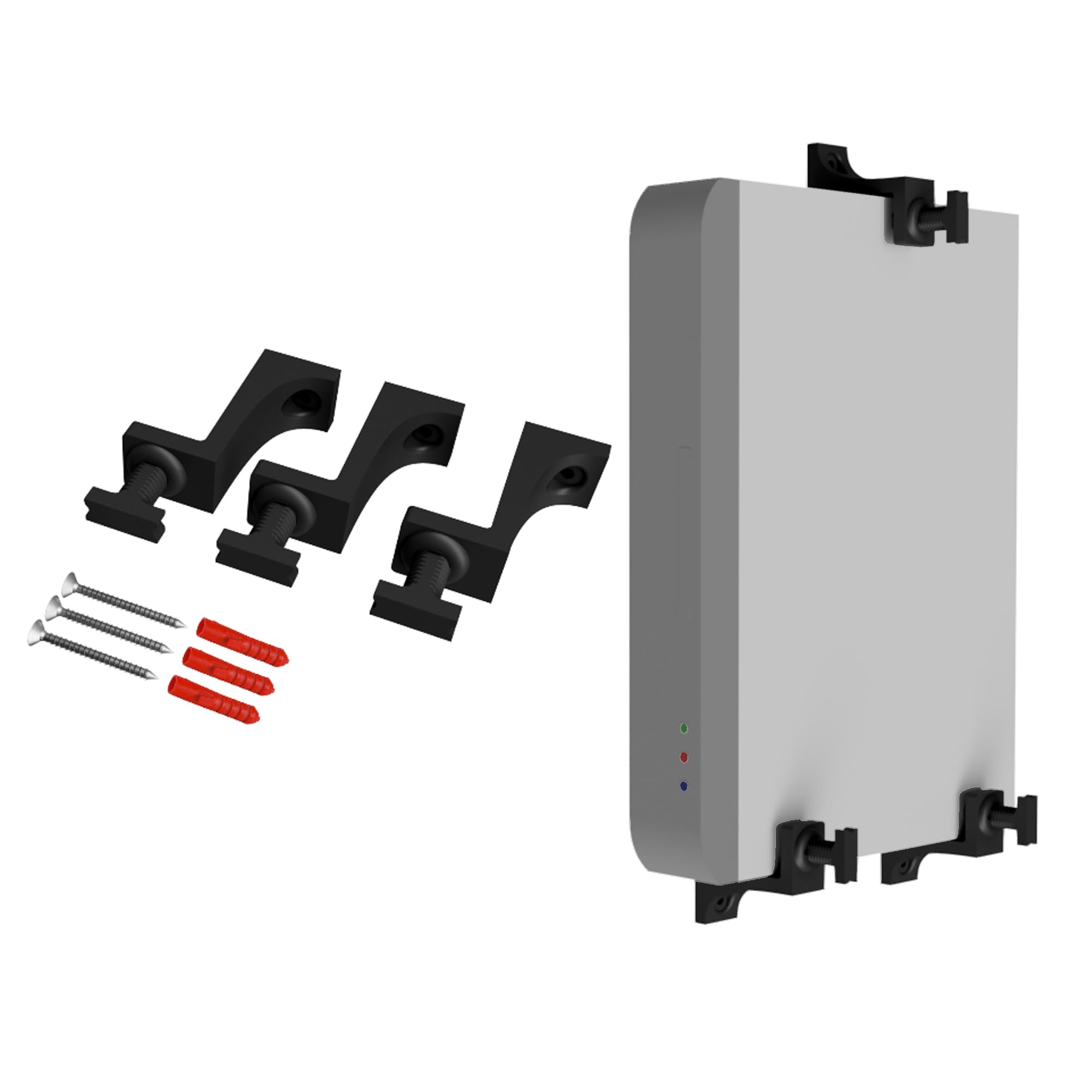Mars Outpost Universal Slim Brackets Wall Mount Desk Mount for DVR, NVR, CCTV, DVD, Modem, Router, Switch, Receiver by Hikvision, Hilook, Dahua, TP-Link, Others Made in EU (30-50mm)