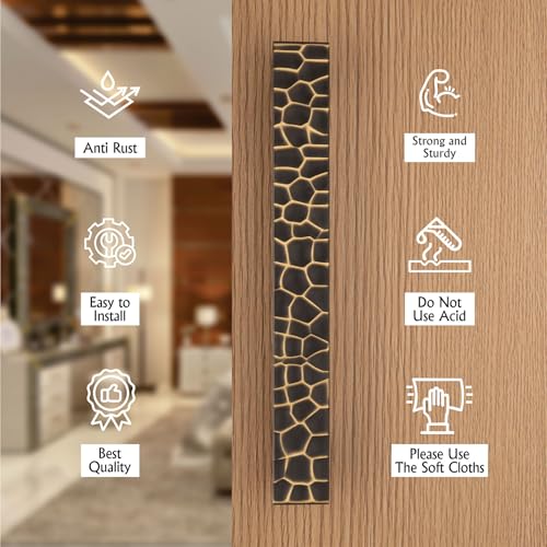 Image of COMPASS 24 inch Brass Main Door Handle | Door Handles for Main Door | Pull Handles for All The Doors of House | Office | Hotels | PH-GYT (Pack of 1, Antique Finish)