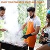 BBQ Fireproof Gloves, Grill Cut-Resistant 1472°F Heat Resistant Gloves, Non-Slip Silicone Oven Gloves, Kitchen Safe Cooking Gloves for Oven Mitts,Barbecue,Cooking, Frying,13.5 Inch-Black #5