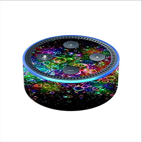 Skin Decal Vinyl Wrap for Amazon Echo Dot 2 (2nd Generation) / Rainbow Bubbles