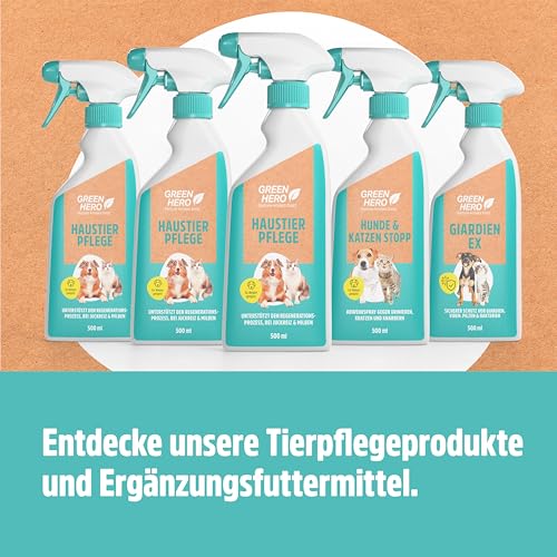 Green Hero Hunde & Katzen Stopp 500ml gegen Urinieren | Hundeschreck, Katzen Schreck Spray auch als Kratz- & Knabberschutz | Hundeabwehrspray Innen- & Außenanwendung | Mit Eukalyptus Citriodora Öl