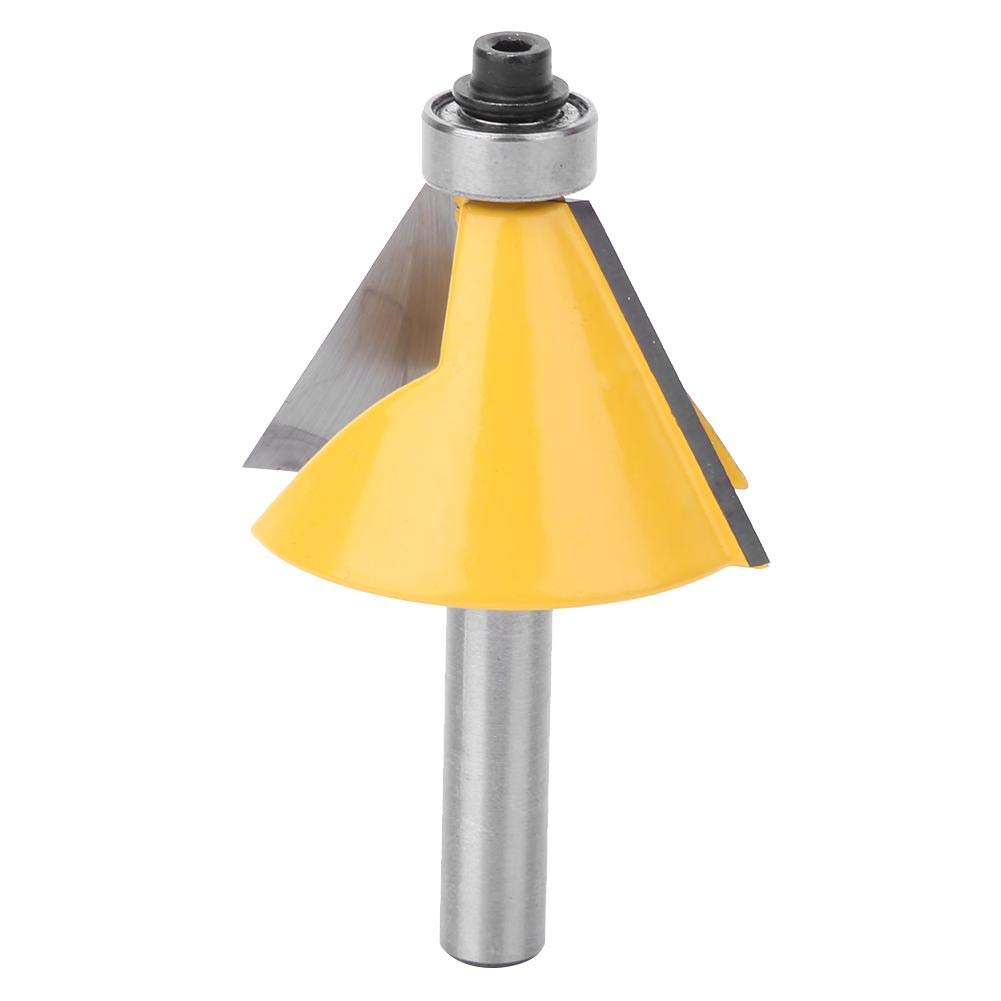 Broca de Fresado para Carpintería con Vástago de 8mm, Ángulos de 15°, 22.5° y 30°, Aleación YG6 con Rodamiento, para Madera, MDF, Contrachapado