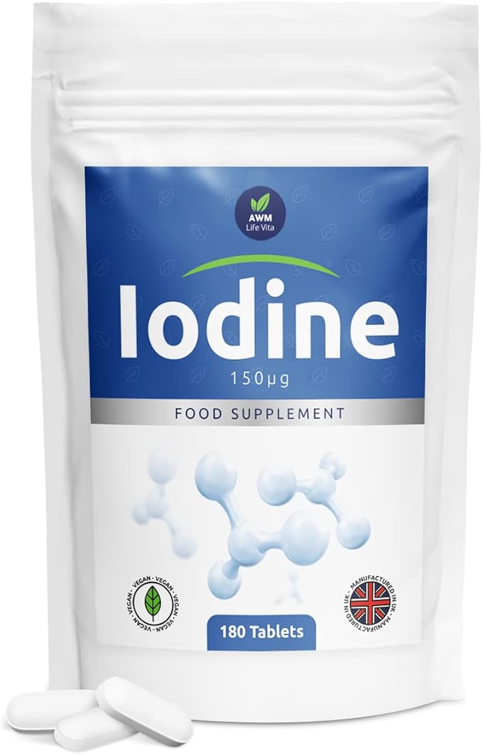 Iodine Tablets 150mcg x 180 (6 Month Supply) Vegan High Strength