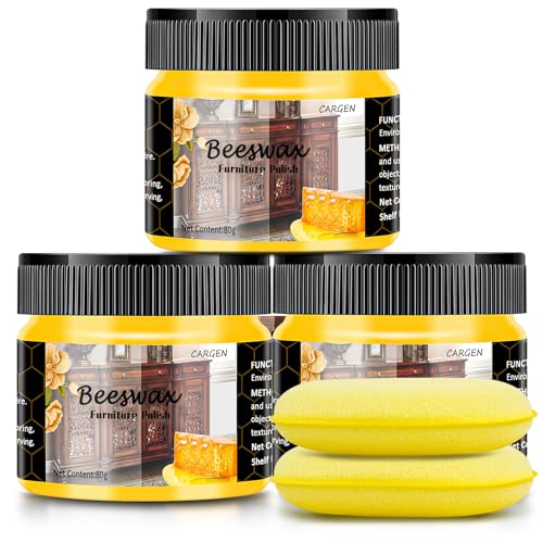 CARGEN 3 PCS Wood Seasoning Beewax Natural Beewax Traditional Wood Wax Multipurpose Beeswax...