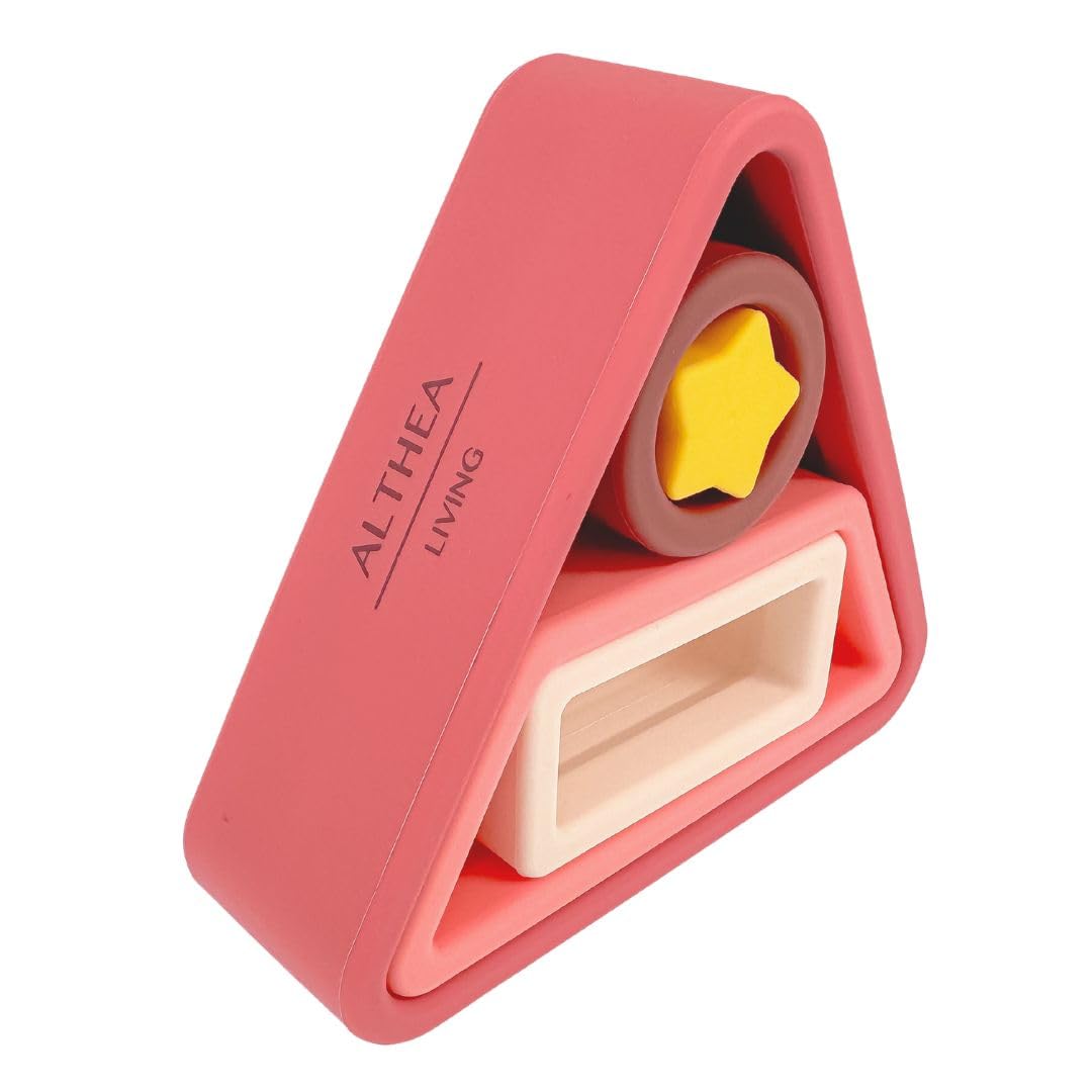 Althea Living - Juguete Montessori para Bebe de 1 Año, Silicona sin BPA, Fácil de Lavar, Juego Educativo, Triángulo Apilable de 5 Piezas, Regalo Bebe
