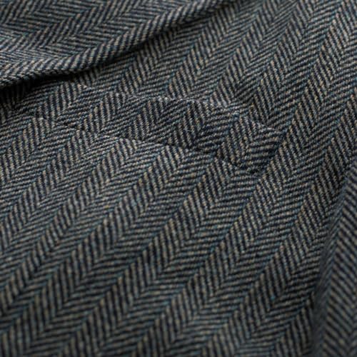 Image of PJ PAUL JONES Mens Herringbone Blazer Vintage Tweed Wool Blend Sport Coat Jacket