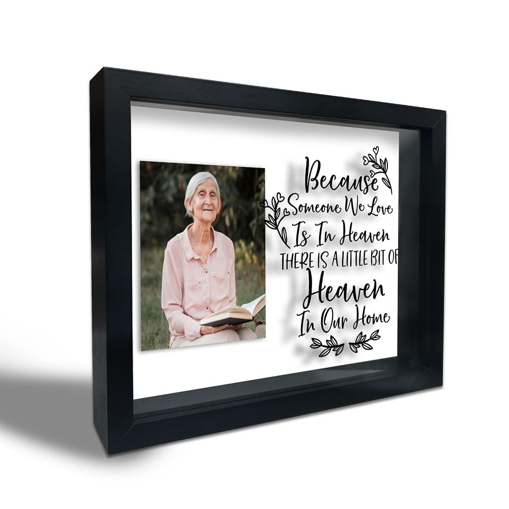 Memorial Shadow Box Frame, Sympathy Shadow Box with 10 DIY Adhesive Dots , Large Shadow Box Display Case for Tabletop and Wall Display, Bereavement Gifts in Memory of Loved One (10.6