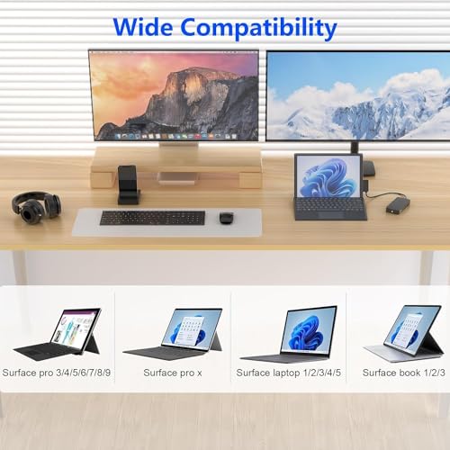 Image of for New MS Surface Dock Triple Display with Power Supply,12 in 1 Surface Pro Docking Station Dual 4K HDMI+VGA for Surface Pro 9 /8 /X /7 /6 /5 /4 /3,Surface Laptop go /5 /4 /3 /2 /1,Surface Book 3 /2 /1