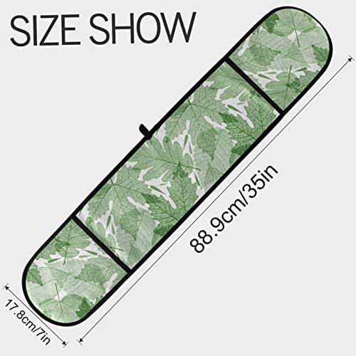 ZZXXB Green Leaves Double Oven Mitt Heat Resistant Non-Slip Kitchen Gloves Extra Long 7" x 35" for Cooking Baking Barbecue Grilling - Image 3