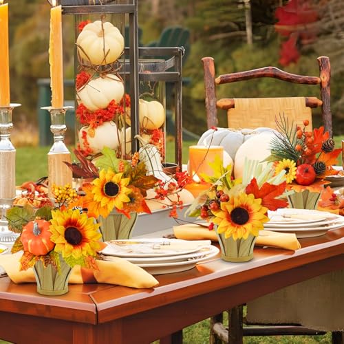 Uieke-4PACK-Fall-Fake-Potted-Plants-Small-Fake-Plants-Mini-Artificial-Faux-Plants-with-Wooden-Pots-for-Bathroom-Shelf-Harvest-Wedding-Thanksgiving-Table-Centerpiece-Home-Office-Desk-Plant-Decor