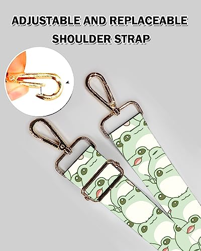 Image of Wide Purse Strap Replacement Crossbody Handbag Shoulder Strap Adjustable Bag Straps Replacement (Cute Frogs)