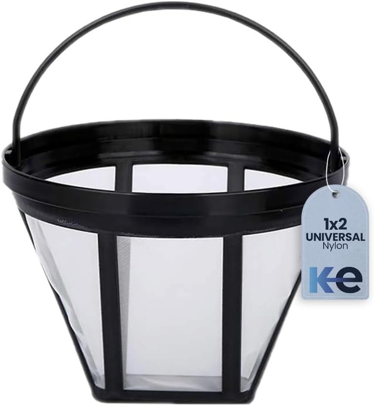 Anakel Home Filtre à Café Universel Permanent en nylon 1x2, réutilisable, 9x9 cm, noir, en Remplacement des Filtres en Papier
