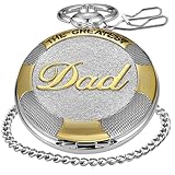 Photo Gallery orologio da tasca vintage con scritta "dad", al quarzo, con catena e orologio da taschino, regalo senza tempo per festa del papà, compleanno, pensionamento, 1dad-argento Photo Gallery orologio da tasca vintage con scritta "dad", al quarzo, con catena e orologio da taschino, regalo senza tempo per festa del papà, compleanno, pensionamento, 1dad-argento