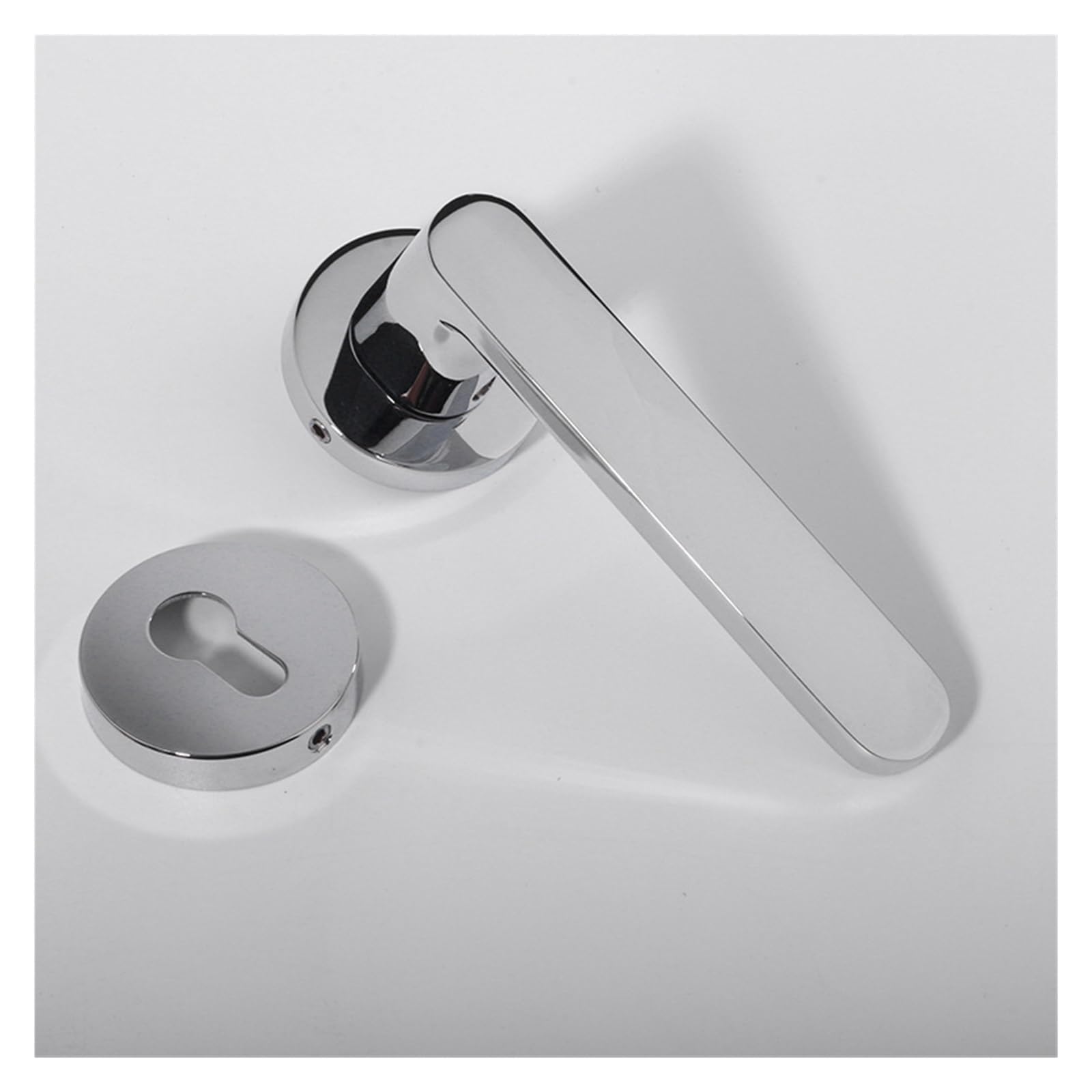 NYRXRYTCA Zinc Alloy Indoor Silent Door Handle Door Lock Bedroom Wooden Door Home Room Door Split Lock(D31 S953 bright chrome silent)