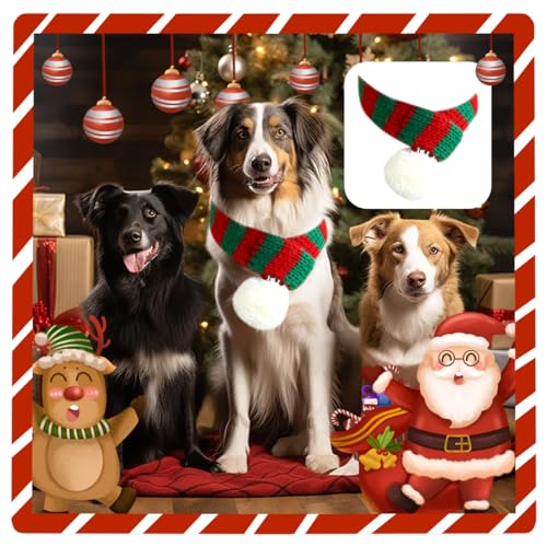 Christmas Knitted Scarf Dog Cat Santa Scarf - Image 2
