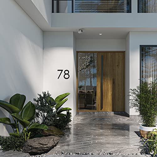 12 Inch Modern Floating House Numbers For Outside | Large Metal House Numbers For Outdoors | Black Coated Rust-Proof Home Address Numbers/Plaques | Metal Numbers #TOP4