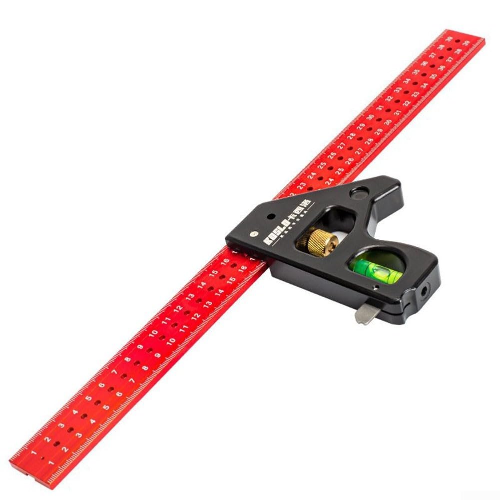 1 quadrato combinato, per ingegneri, set quadrato, righello angolare in acciaio , strumento di misurazione per ingegneri falegnami (600 mm)