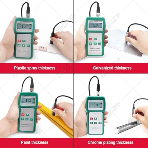 Tester grubości lakieru, miernik powłoki z sondą Fe/NFe, wyświetlacz LCD, zakres 0-1500um, tryby pojedyncze/ciągłe do pomiaru żelaza i aluminium