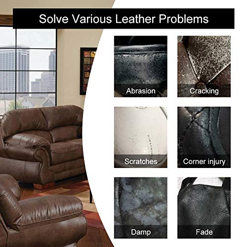 SCOBUTY Reparatieset voor leer, leer, reparatieset voor bank, lederen reparatie, lederen balsem om krassen te repareren… - Image 4