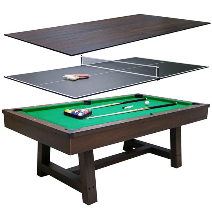 7ft Pool Table With Dining Table Top & Table Tennis Table Family ...