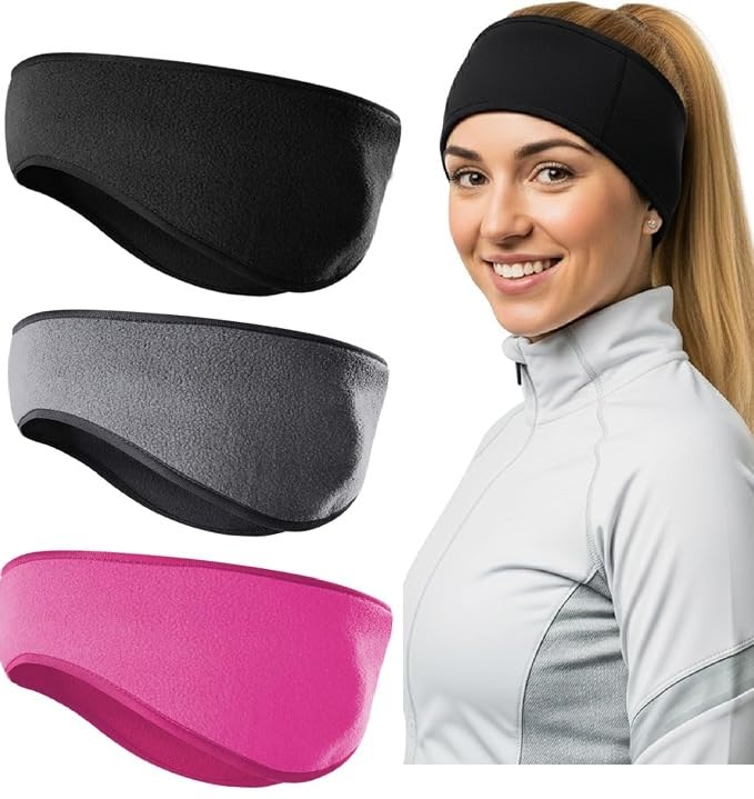 Fleece Ear Muffs for Women Men Winter Running Headband, Ear Warmers Ear Covers for Cold Weather Cycling Jogging Hiking (Pack Of 3)-picture-40