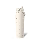 Frost Buddy 32 oz Insulated Stainless Steel Water Bottle with Silicone Sleeve - Customizable with Budz Charms | Straw & Chug Lid, Leak-Proof & Cup Holder Friendly