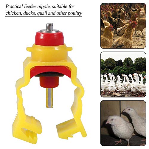 Automatic Chicken Waterer Feeder, 20PCS Capezzolo Distributore di Bevande per Pollame Abbeveratoi for Anatre, Oche, Quaglia, Hen, Turkeys (20 mm Tube) - immagine 3