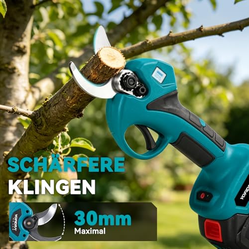 Yofidra 4-in-1 Akku Hochentaster, 6 Zoll Teleskop Kettensäge Akku & 30mm Elektrische Astschere, 180° Einstellbarer Winkel, Baumsäge Elektrisch mit 2x3.0Ah Akku, Teleskopstange bis zu 4,6m