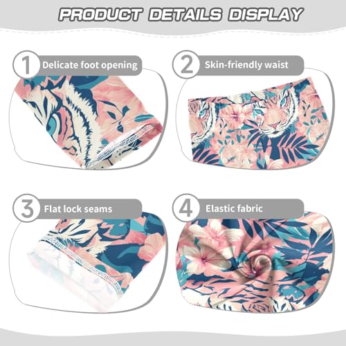 Tigers Print Hawaiian Kids Baby Girls Basic Leggings Soft High Waisted Dance Pants Gym3