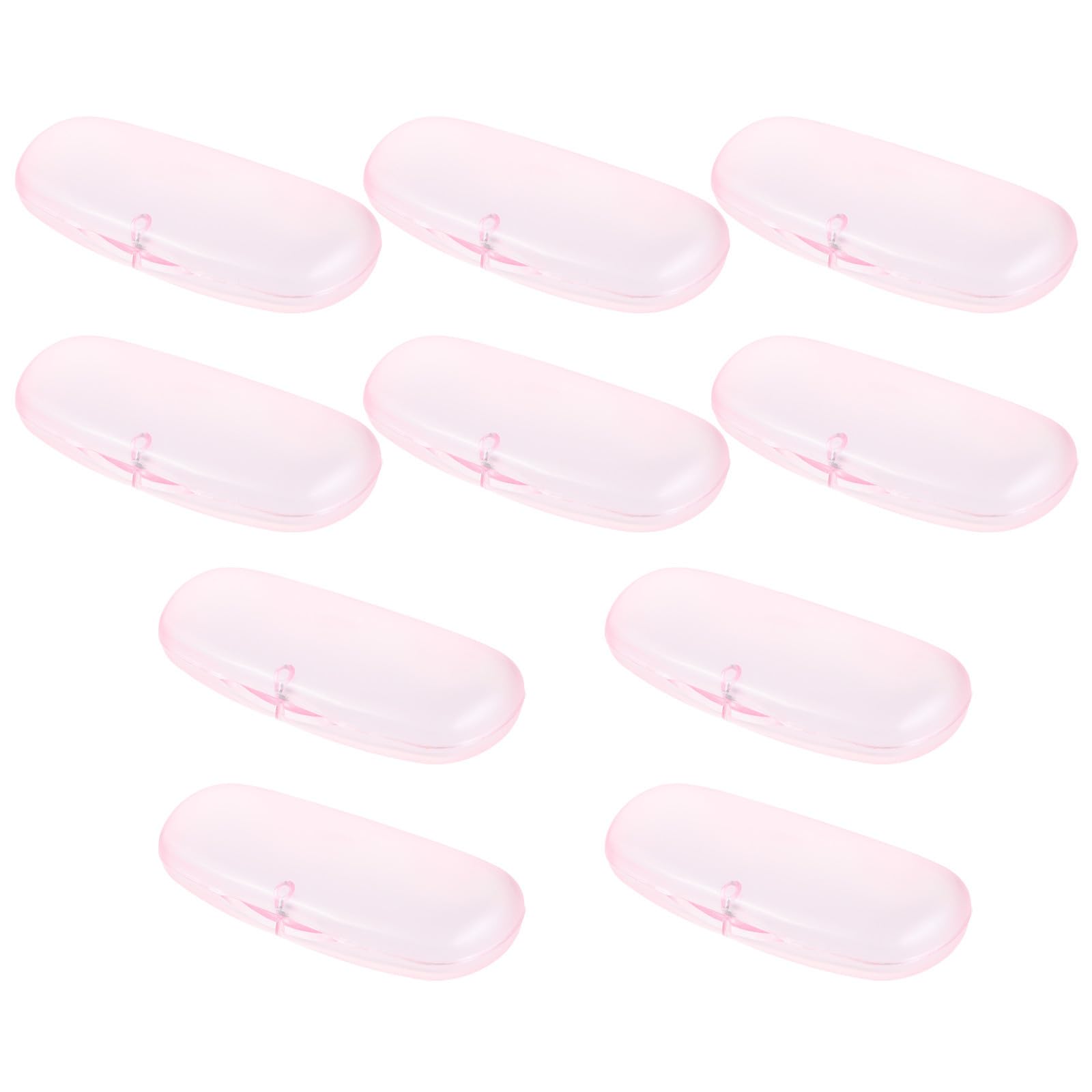 10 Pezzi Custodia Occhiali Opaca Portatile in Pvc, Rigida, Rosa