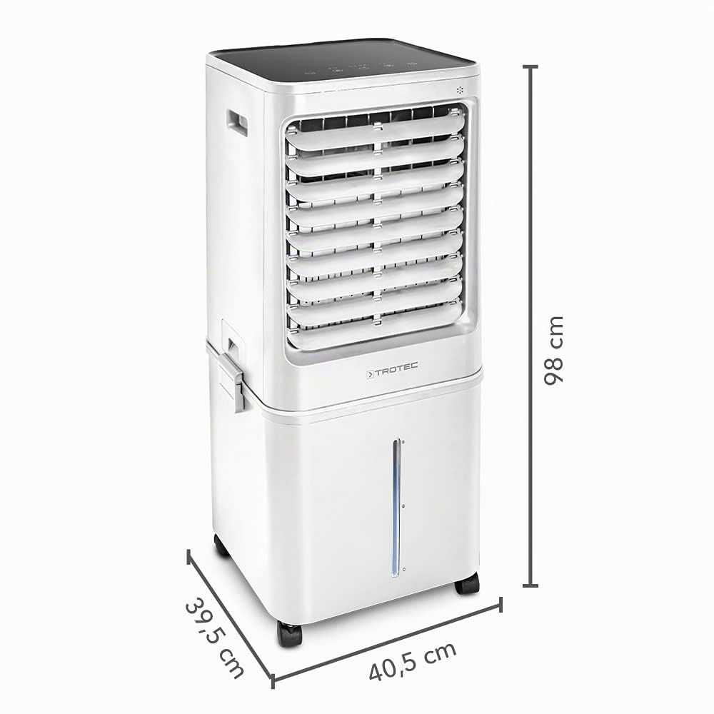 TROTEC Rafraîchisseur d'air PAE 61 - Pour 72m² - Climatiseur sans évacuation à évaporation - 40L Résevoir - Fournis 4 accumulateurs de froid