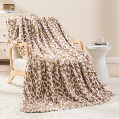 FY FIBER HOUSE Leopard Blanket Cheetah Print Throw Blanket Room Decor for Bed Couch Sofa - 50