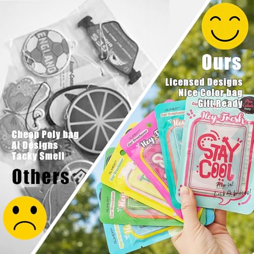 Image of 6 Pack Car Air Freshener Hanging Cute Car Accessories For Women Automotive Air Fresheners Stay Cool Car Accessories for Teen Girls Ocean Scent Small Gifts for New Car Owner Teen