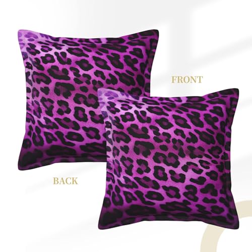 Housse de coussin léopard violet pour décoration salon rustique et lit - 8